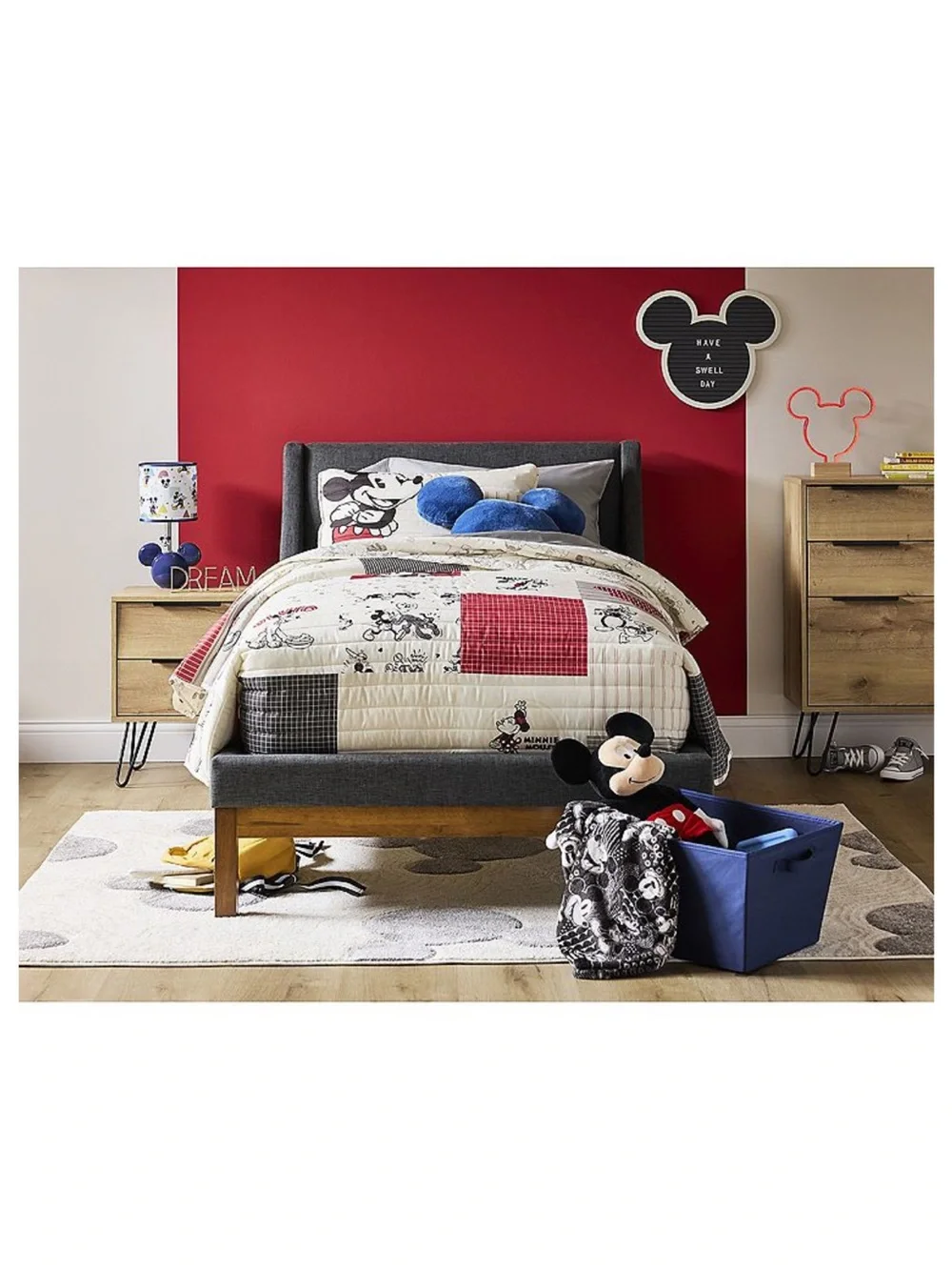 NWT- Disney- LED Light Up- RED- Mickey Mouse Head Neon Accent Light